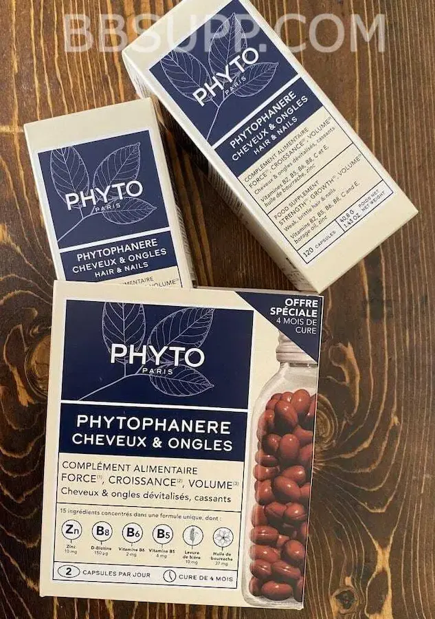 سه بسته اصل قرص فیتوفانر PHYTO کنار هم روی میز